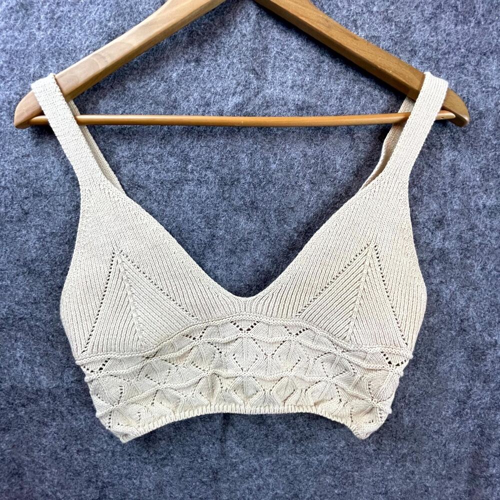 Free Peopleโ Everyones Favorite Swit Brami Bralette Womens Small Beige Cropped